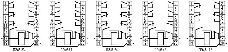 ПЕ46, ПЕ46-1 - схемы подключения